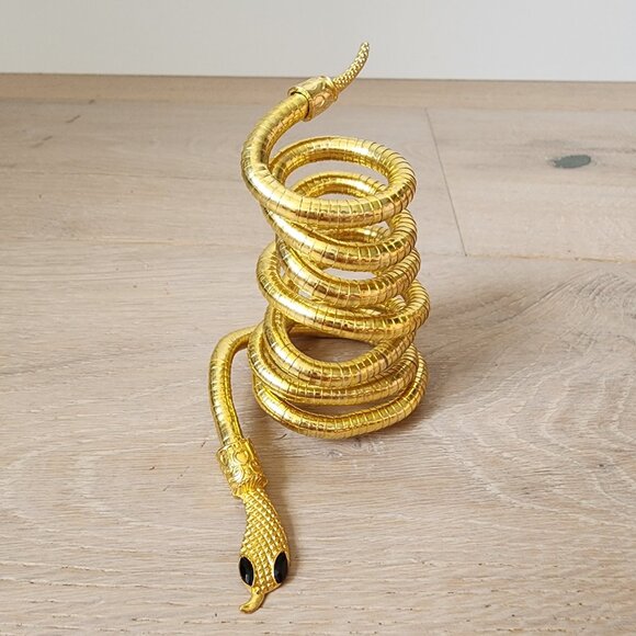 NWT Gold Snake Necklace or Snake Bracelet or Snake Hair Crown Bendable - Picture 8 of 10